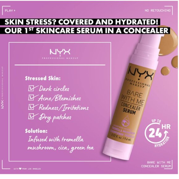 NEW-NYX PROFESSIONAL MAKEUP Bare With Me Concealer Serum, Up To 24Hr Hydration - Picture 5 of 6